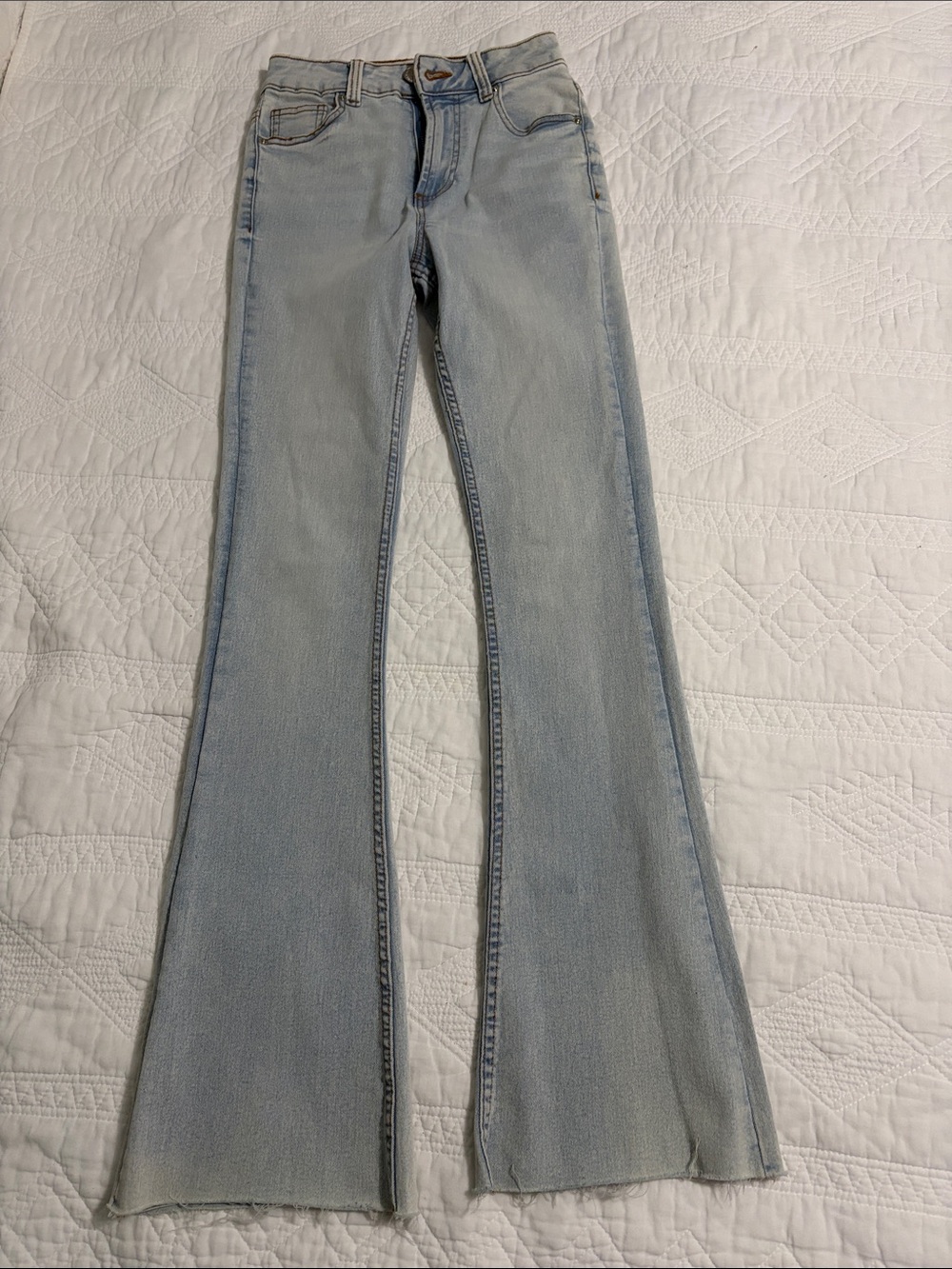 High-Rise Light Blue Flare Jeans for Women